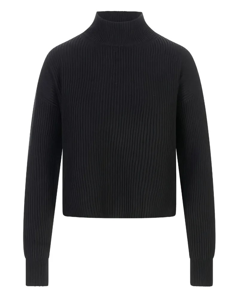 Max Mara Gerippter Pullover - Schwarz Schwarz