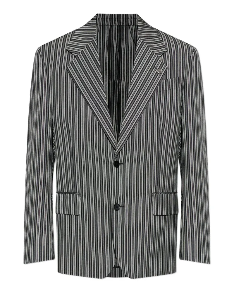 Versace striped-pattern single-breasted blazer - Schwarz Schwarz