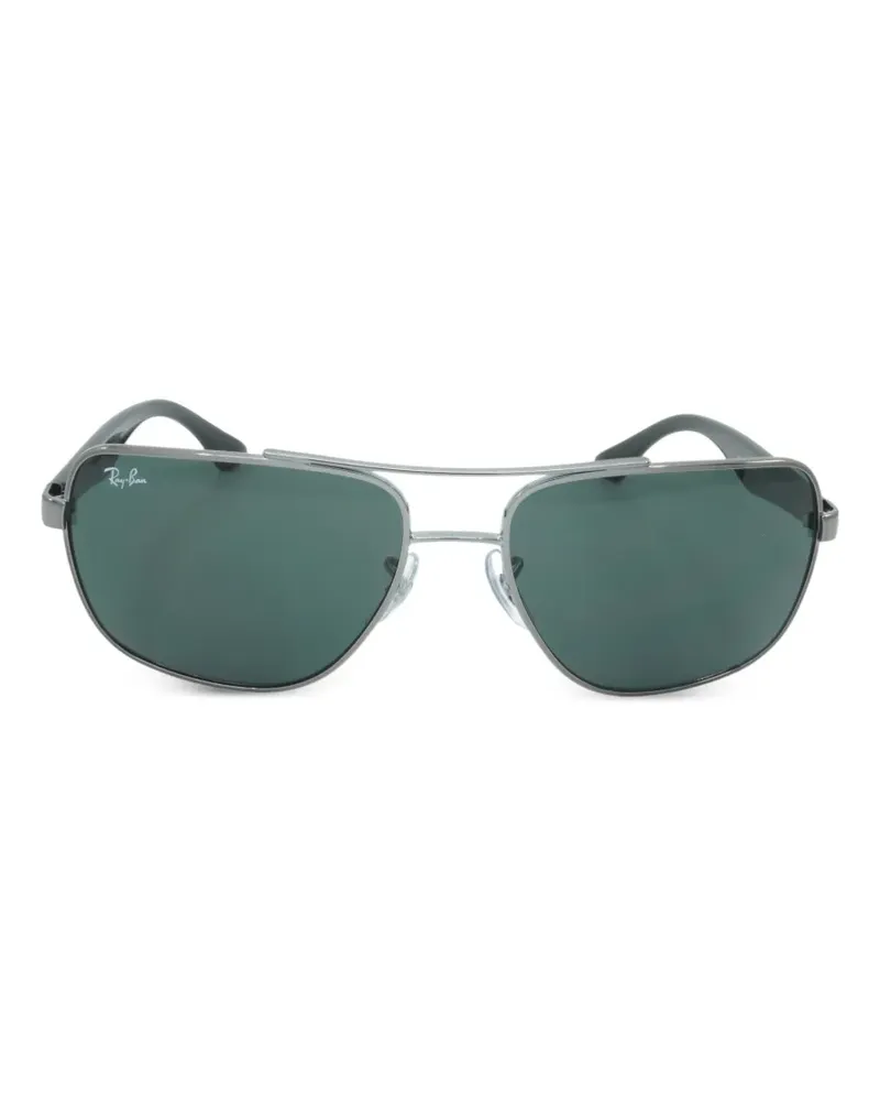 Ray Ban Eckige Sonnenbrille mit Doppelsteg - Schwarz Schwarz