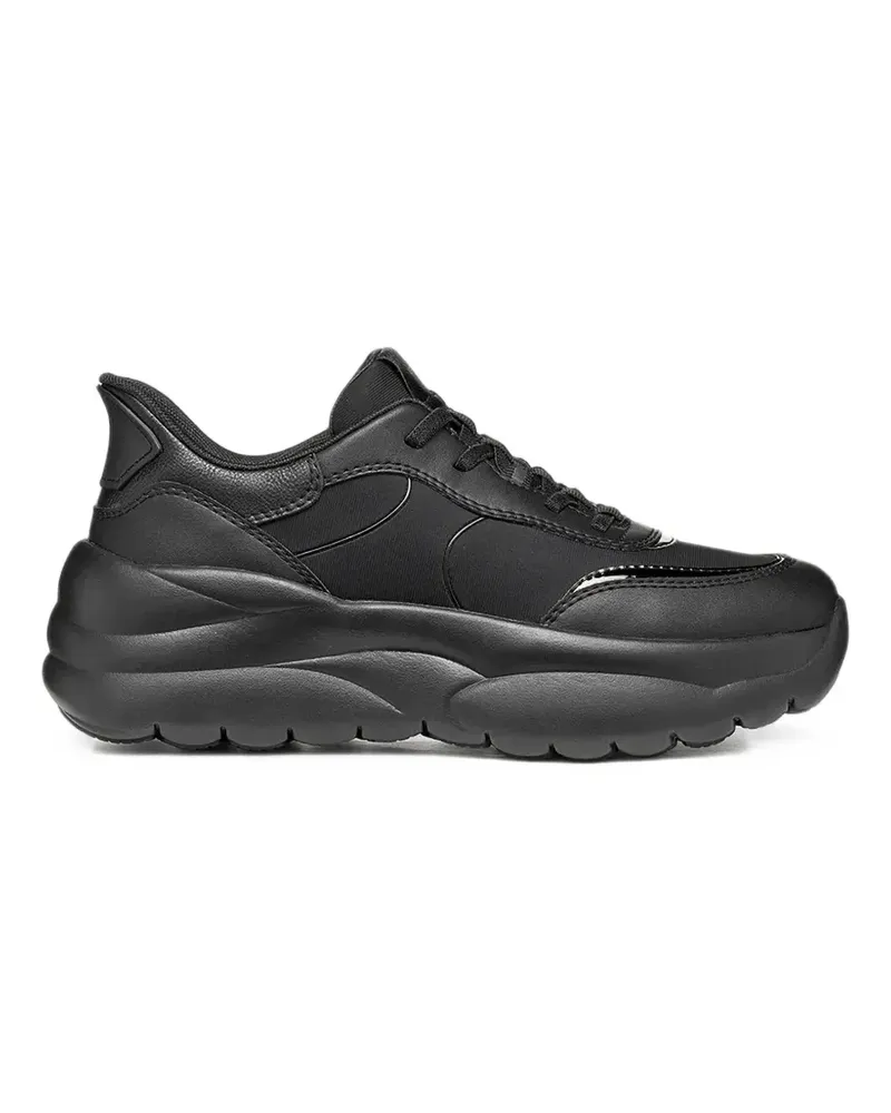 Geox Xtors Plus Sneakers mit Einsätzen und dicker Sohle - Schwarz Schwarz