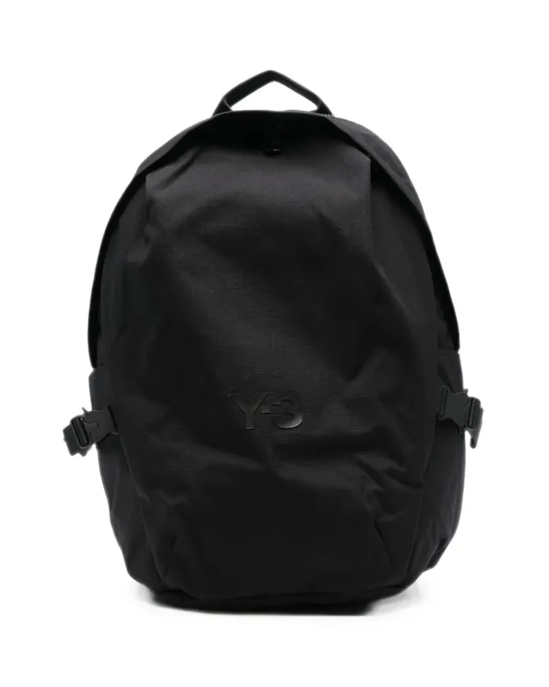 Y-3 logo-patch buckle-strap backpack - Schwarz Schwarz