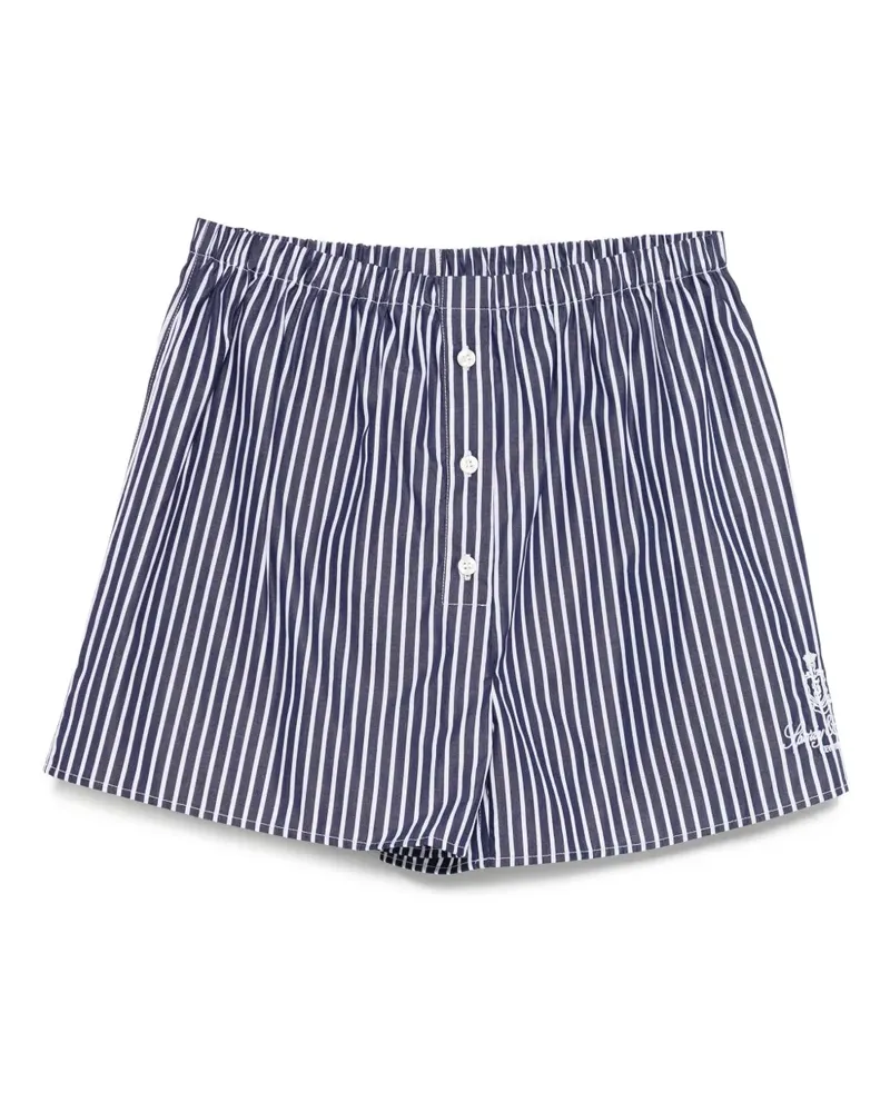 SPORTY & RICH Gestreifte Vendome Shorts - Blau Blau