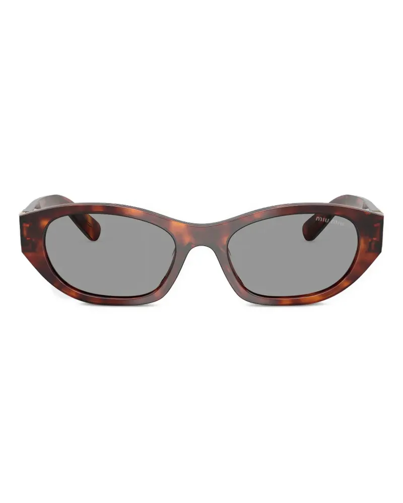 Miu Miu Sonnenbrille mit ovalem Gestell - Braun Braun