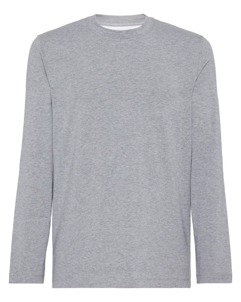 Brunello Cucinelli Langarmshirt mit rundem Ausschnitt - Grau Grau