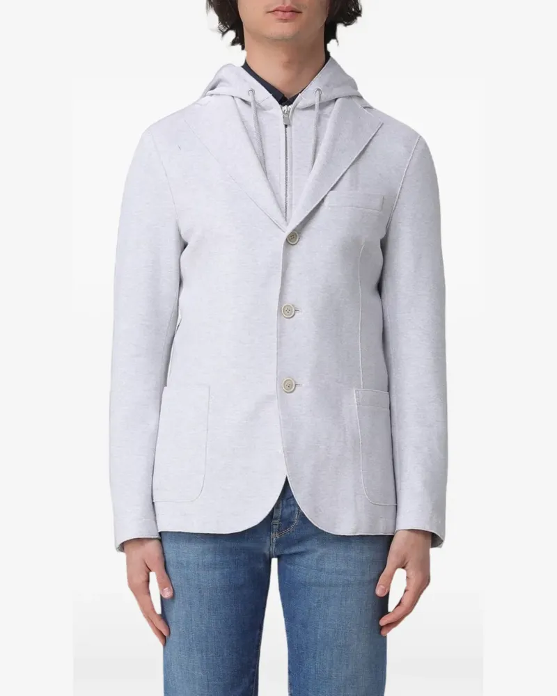 Eleventy Einreihiger Blazer aus Piqué-Jersey - Grau Grau