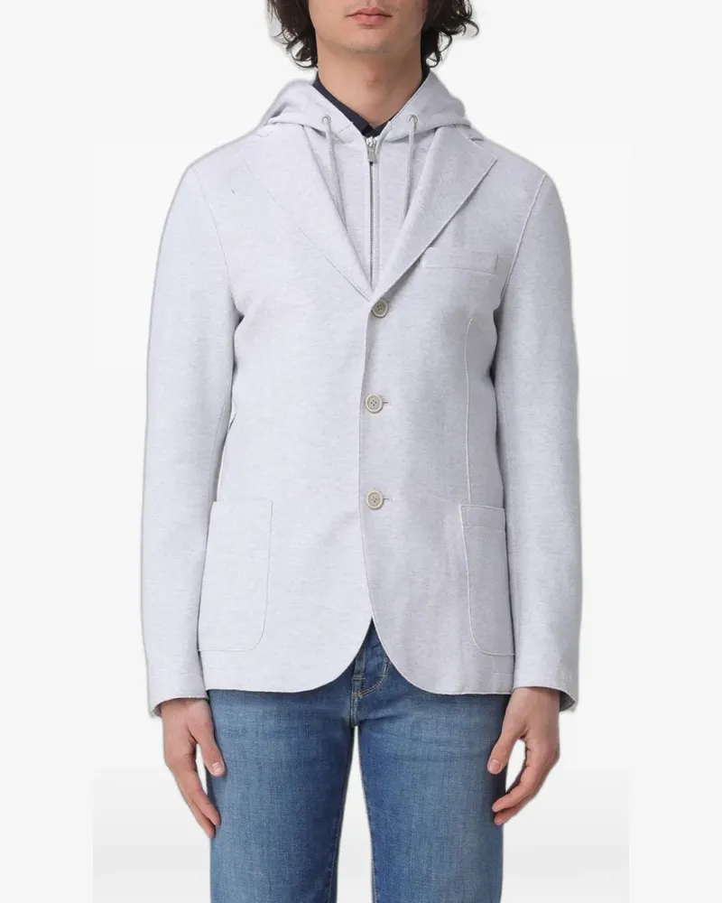 Eleventy single-breasted piqué-jersey blazer - Grau Grau