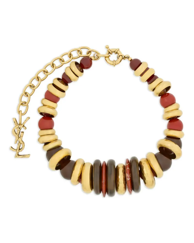 Saint Laurent Loulou Halskette mit Perlenanhänger - Gold Gold