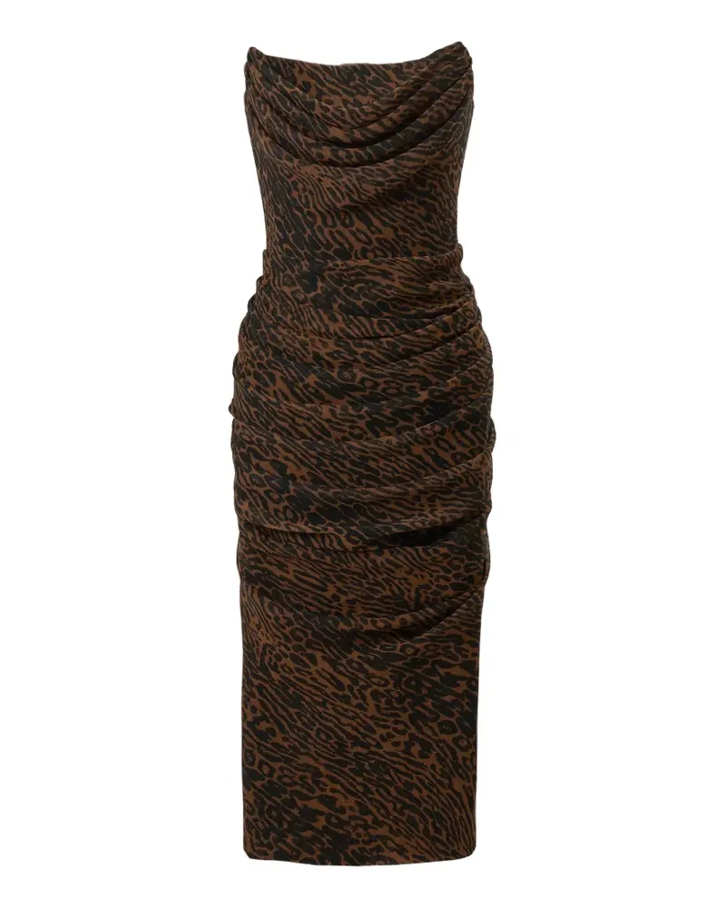 Carolina Herrera New York Kleid mit Leopardenprint - Braun Braun