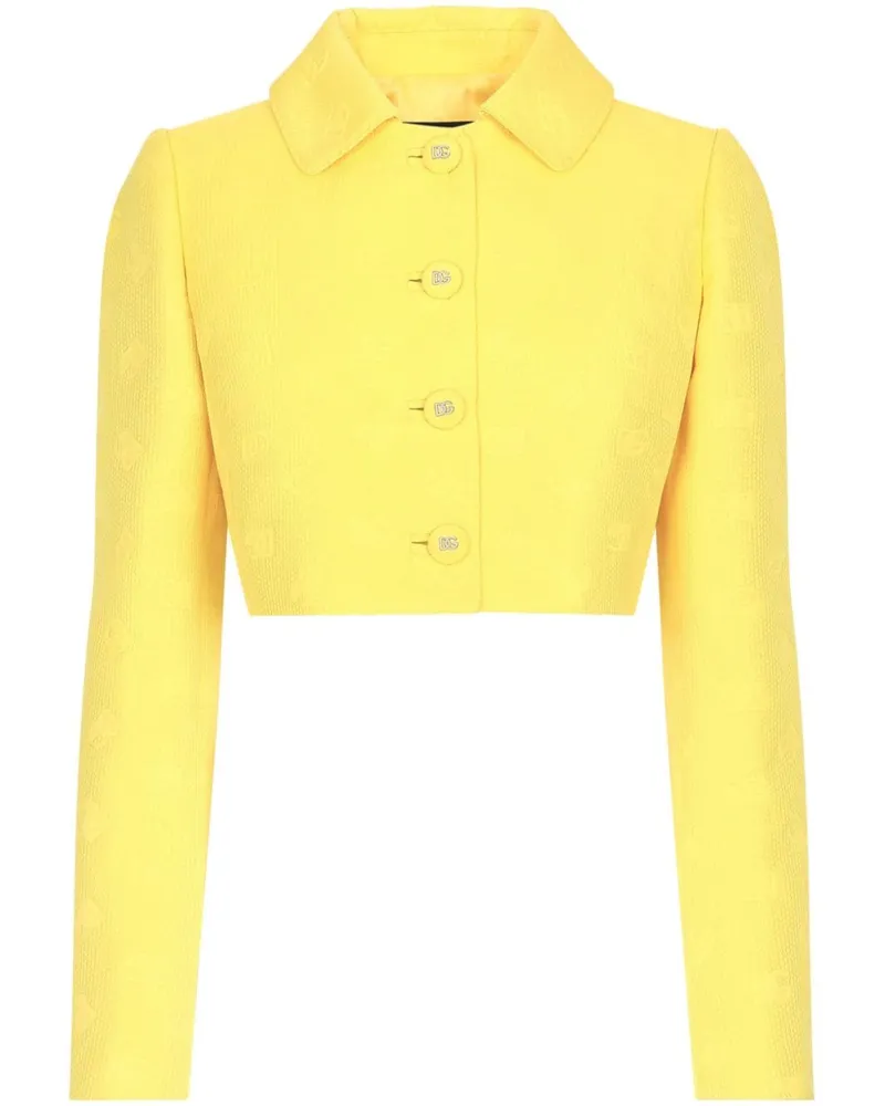 Dolce & Gabbana Geknöpfte Cropped-Jacke - Gelb Gelb