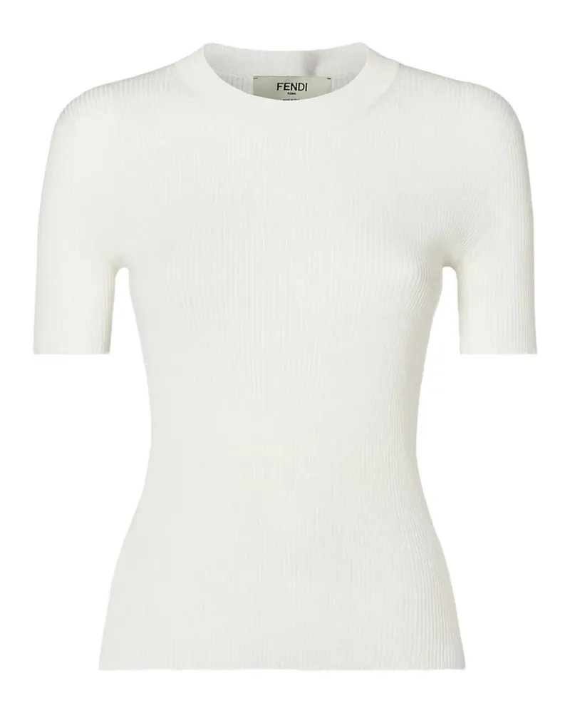 Fendi Gerippter Pullover - Weiß Weiß