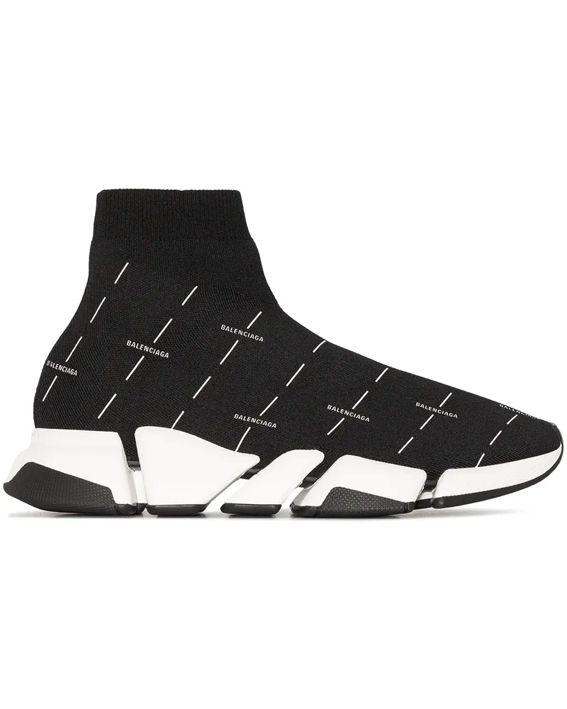 Balenciaga Speed 2.0 Sneakers mit Logo-Print - Schwarz Schwarz