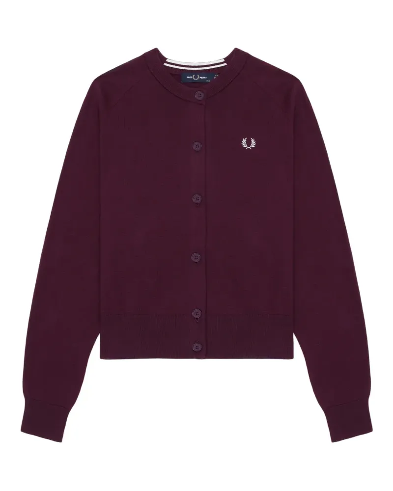 Fred Perry Cardigan mit Raglanärmeln und Logo-Stickerei - Violett Violett