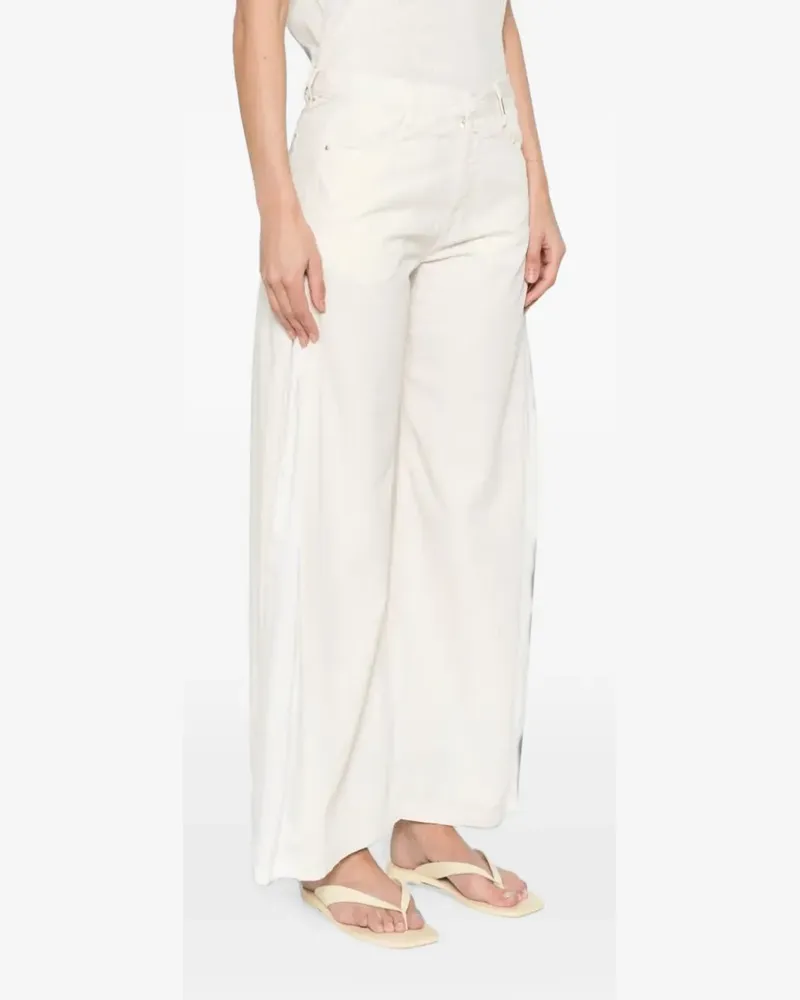 HIGH side-panel wide-leg trousers - Nude Nude