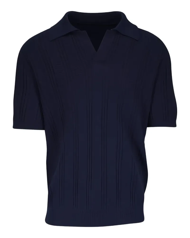 Canali Gestricktes T-Shirt - Blau Blau