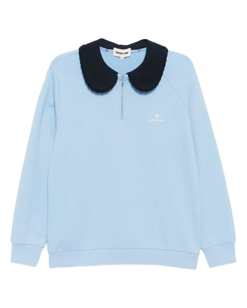 SHUSHU/TONG Sweatshirt mit rundem Kragen - Blau Blau