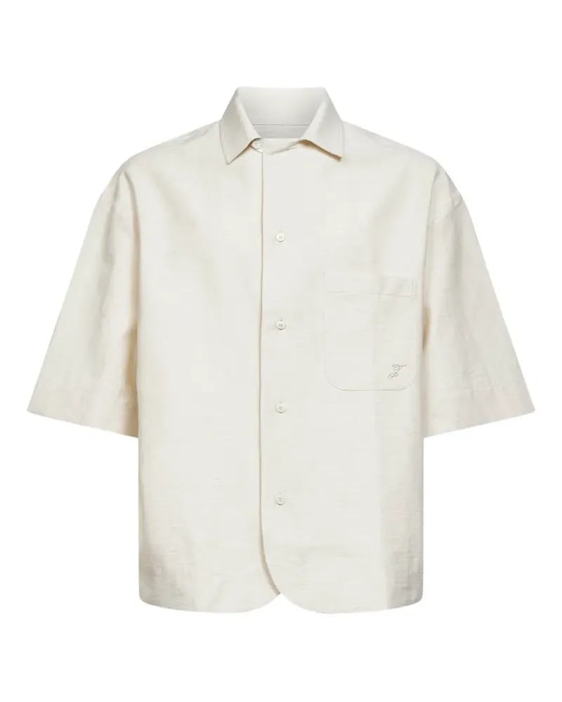 Jacquemus grosgrain logo patch pocket shirt - Nude Nude