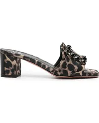 FESTA Milano Basa Mules mit Leoparden-Print 50mm Braun