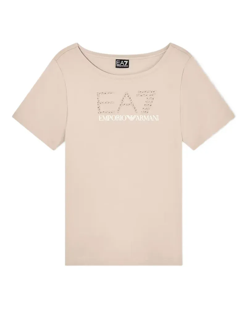 EA7 T-Shirt mit Strass - Nude Nude