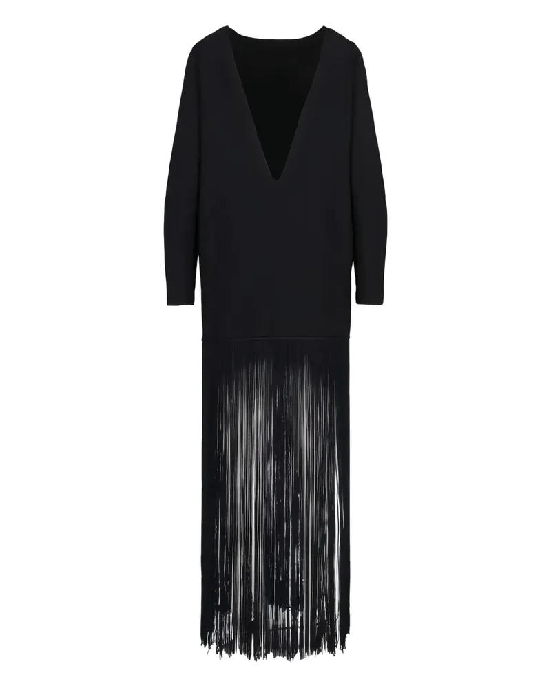 KHAITE Paley Kleid mit Fransensaum - Schwarz Schwarz