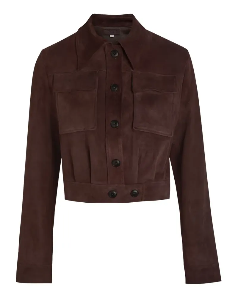 Stouls Leoncino flap-pocket suede jacket - Braun Braun