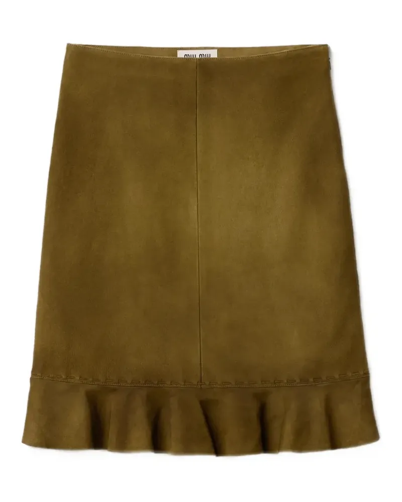 Miu Miu waxed suede skirt - Grün Grün