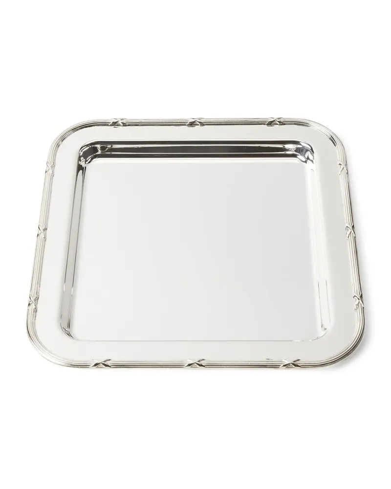Ralph Lauren Home Eckiges Brittingham Tablett 28cm x 28cm - Silber Silber
