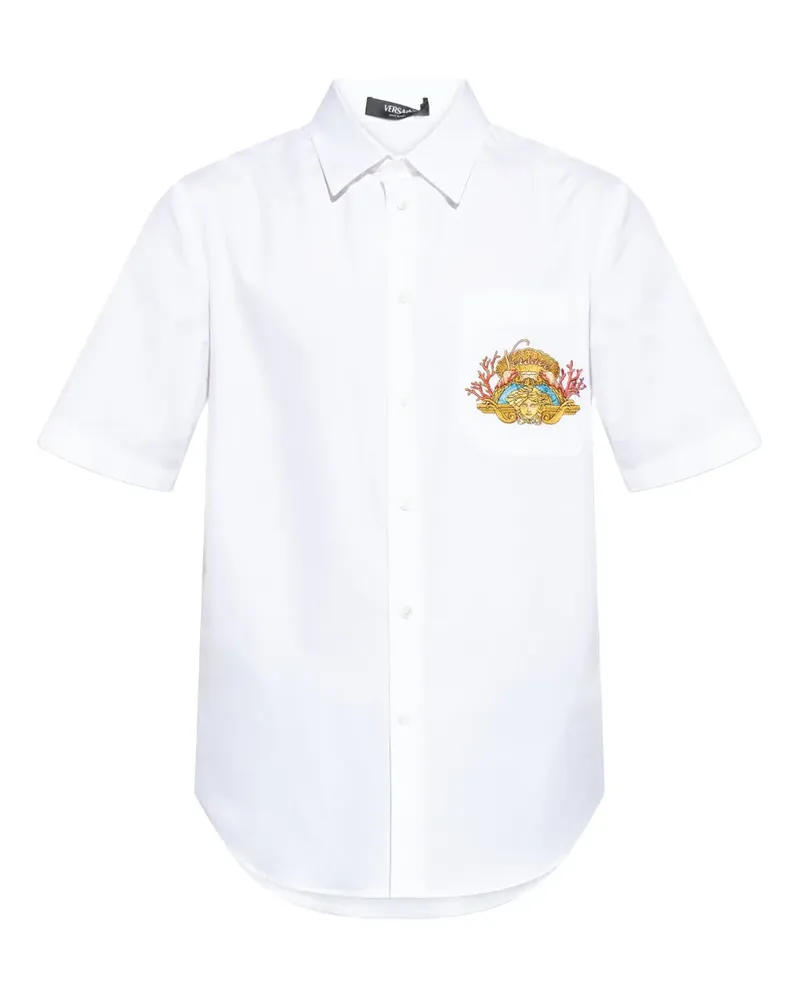 Versace Hemd mit Logo-Print - Weiß Weiß