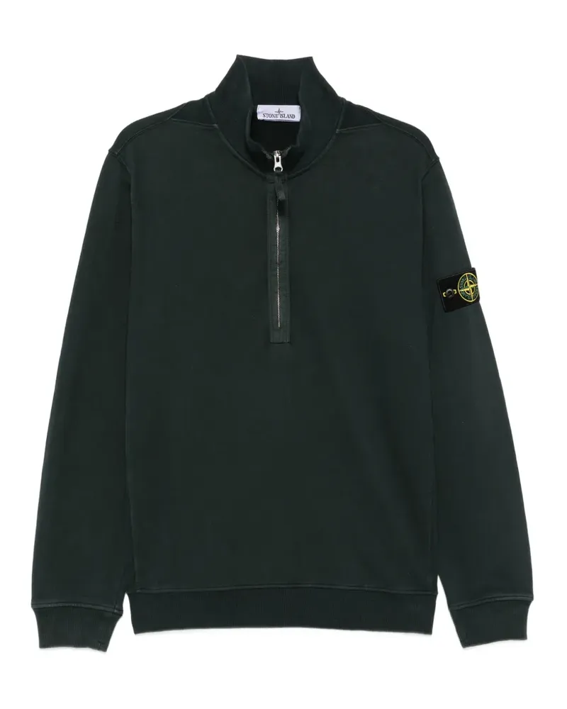 Stone Island Sweatshirtjacke mit Logo-Patch - Grün Grün