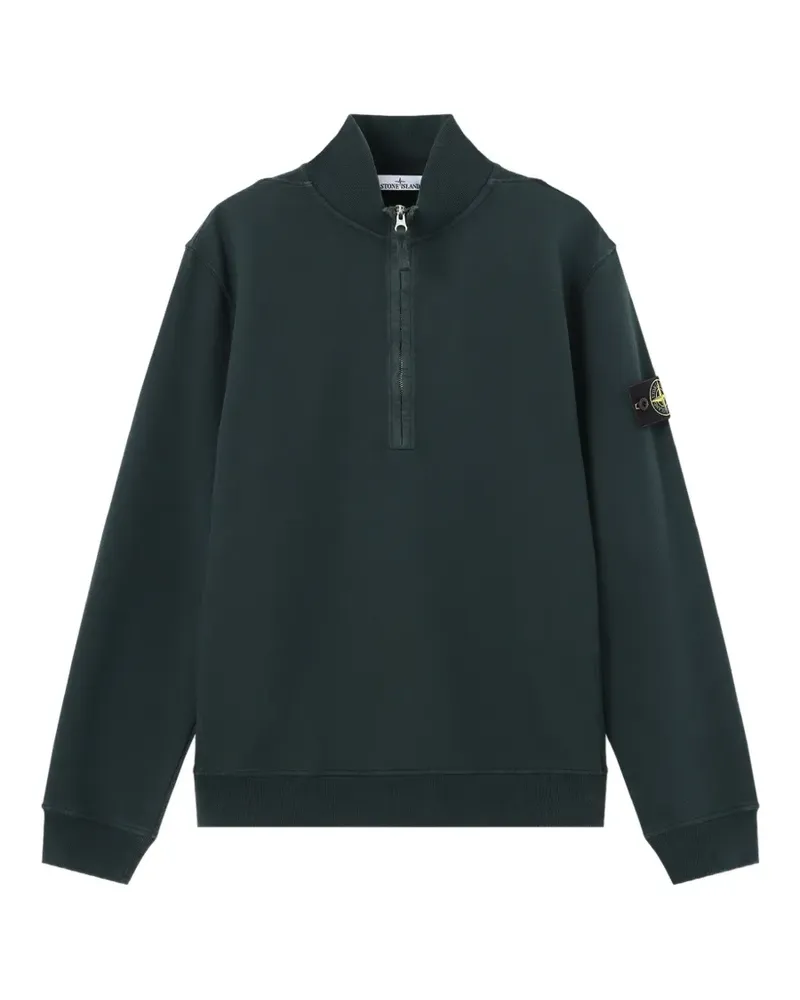 Stone Island Sweatshirtjacke mit Logo-Patch - Grün Grün