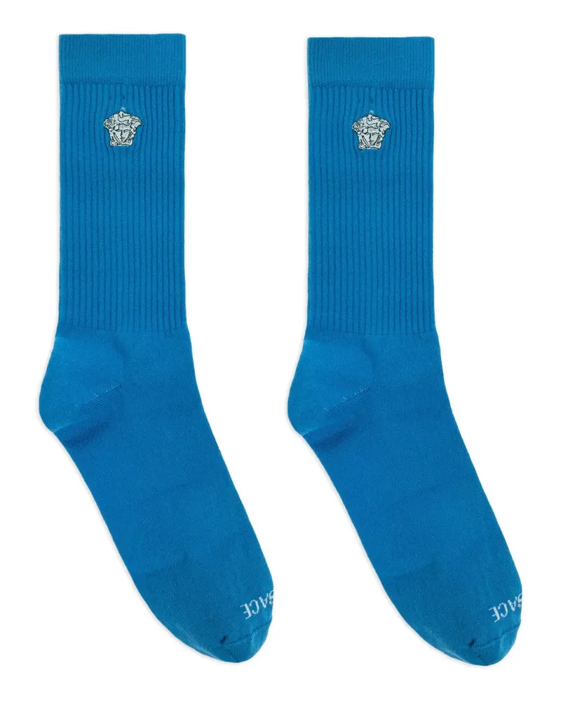 Versace Socken mit Medusa-Stickerei - Blau Blau