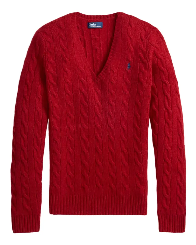 Ralph Lauren cable-knit v-neck sweater - Rot Rot