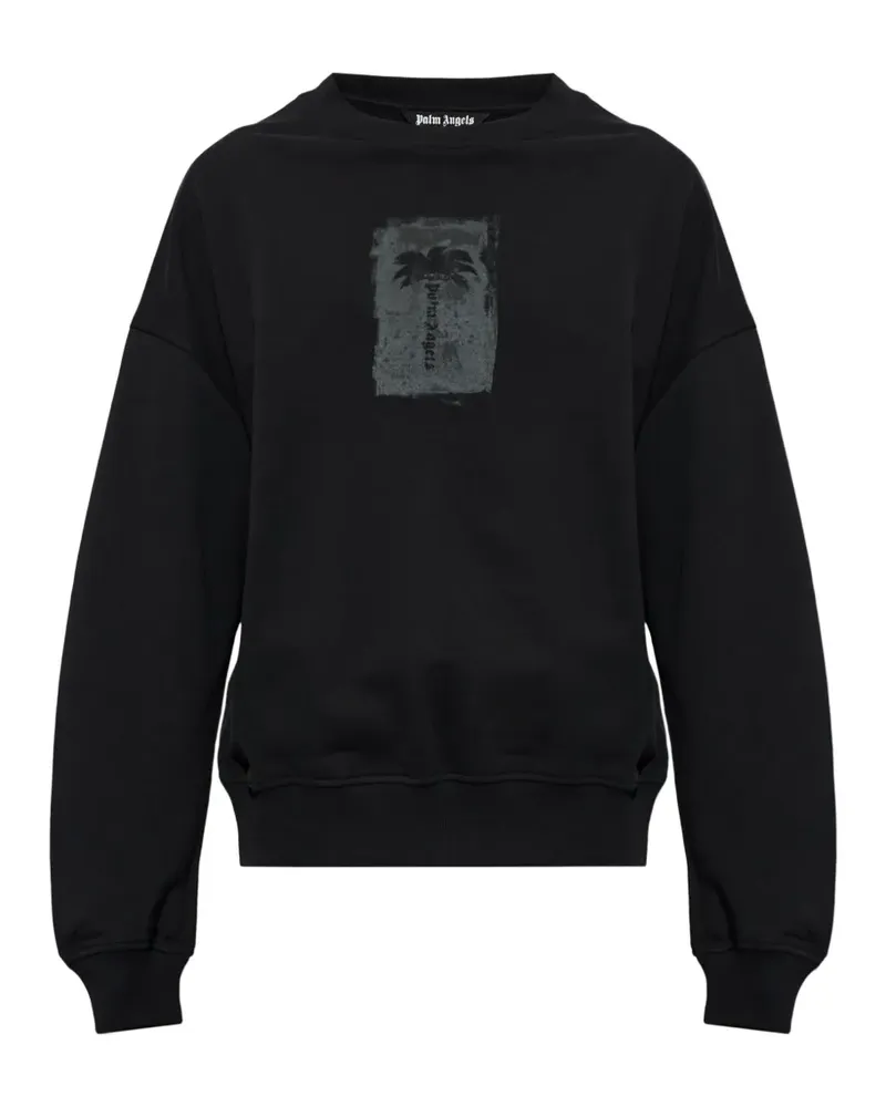 Palm Angels Sweatshirt mit Palmen-Print - Schwarz Schwarz