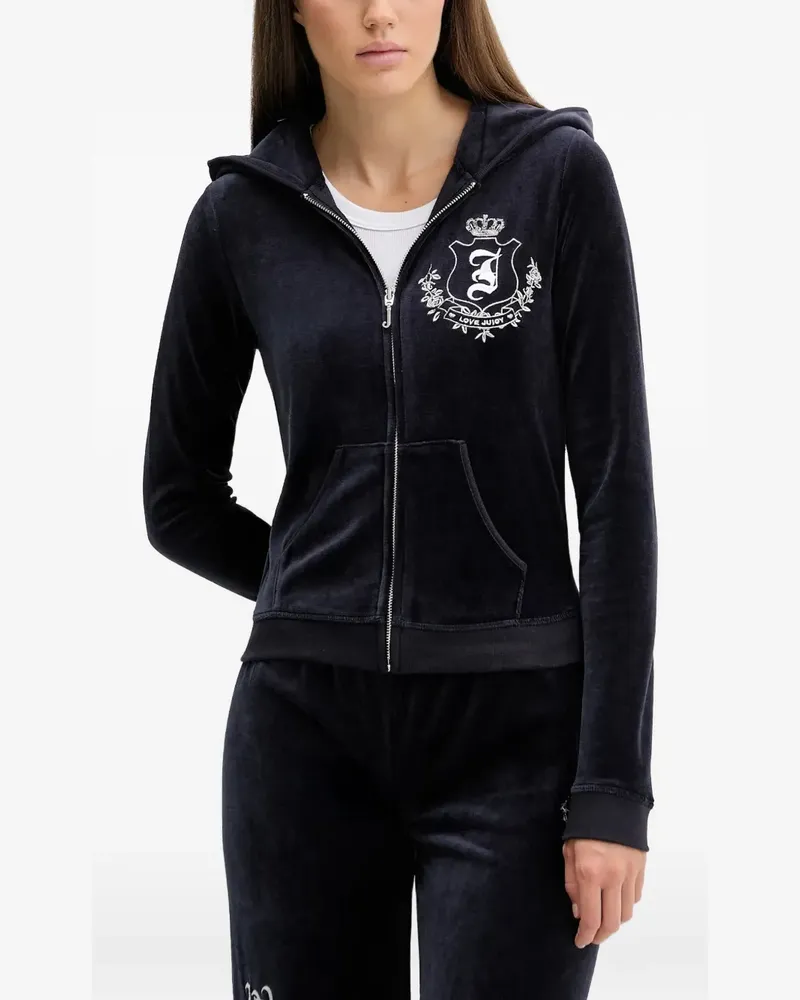 Juicy Couture Bestickte Hoodie mit Reißverschluss - Blau Blau