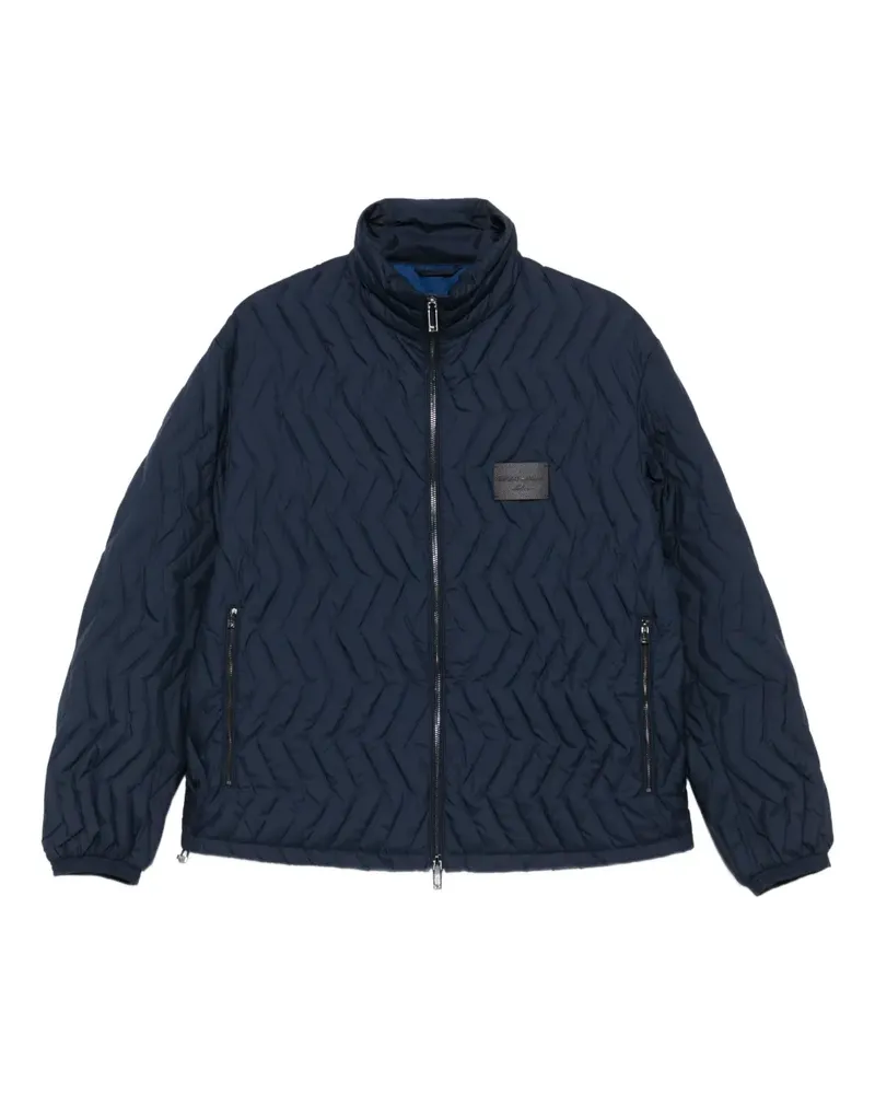 Emporio Armani Gesteppte Jacke mit Zickzackmuster - Blau Blau