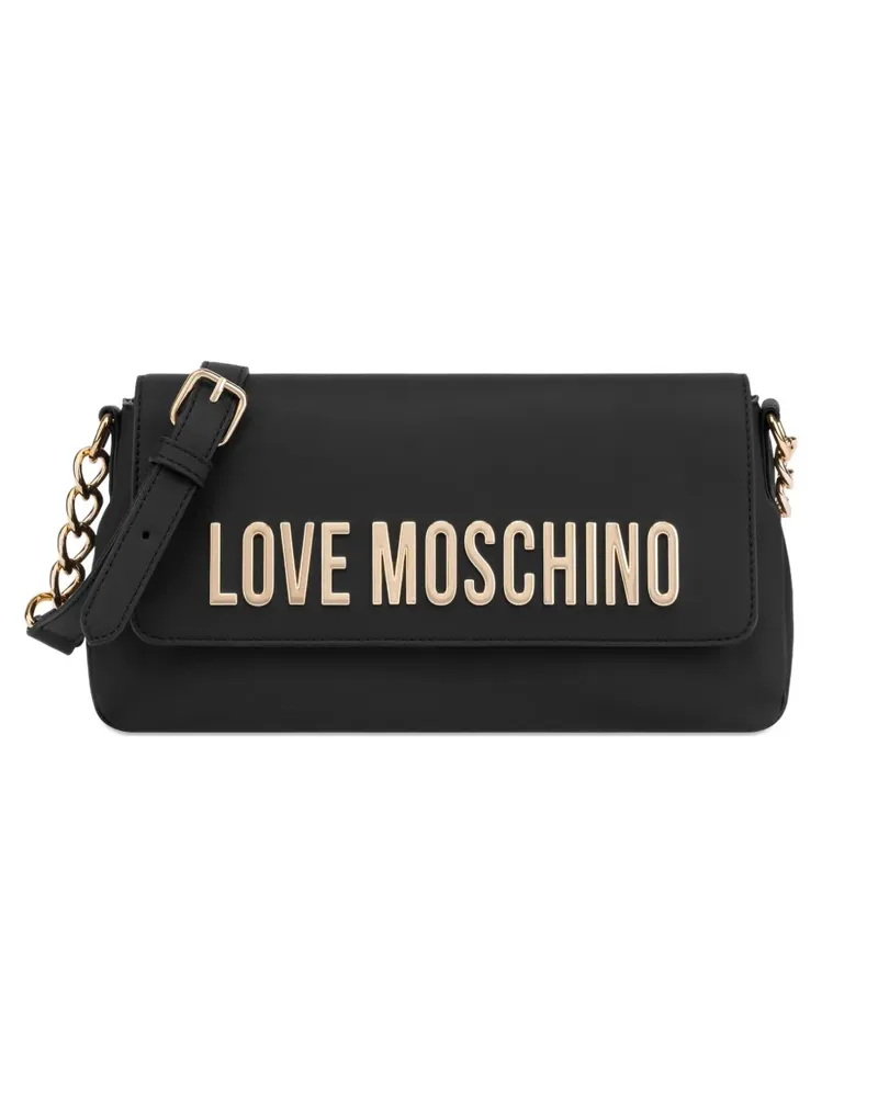 Moschino Schultertasche mit Kettenriemen - Schwarz Schwarz