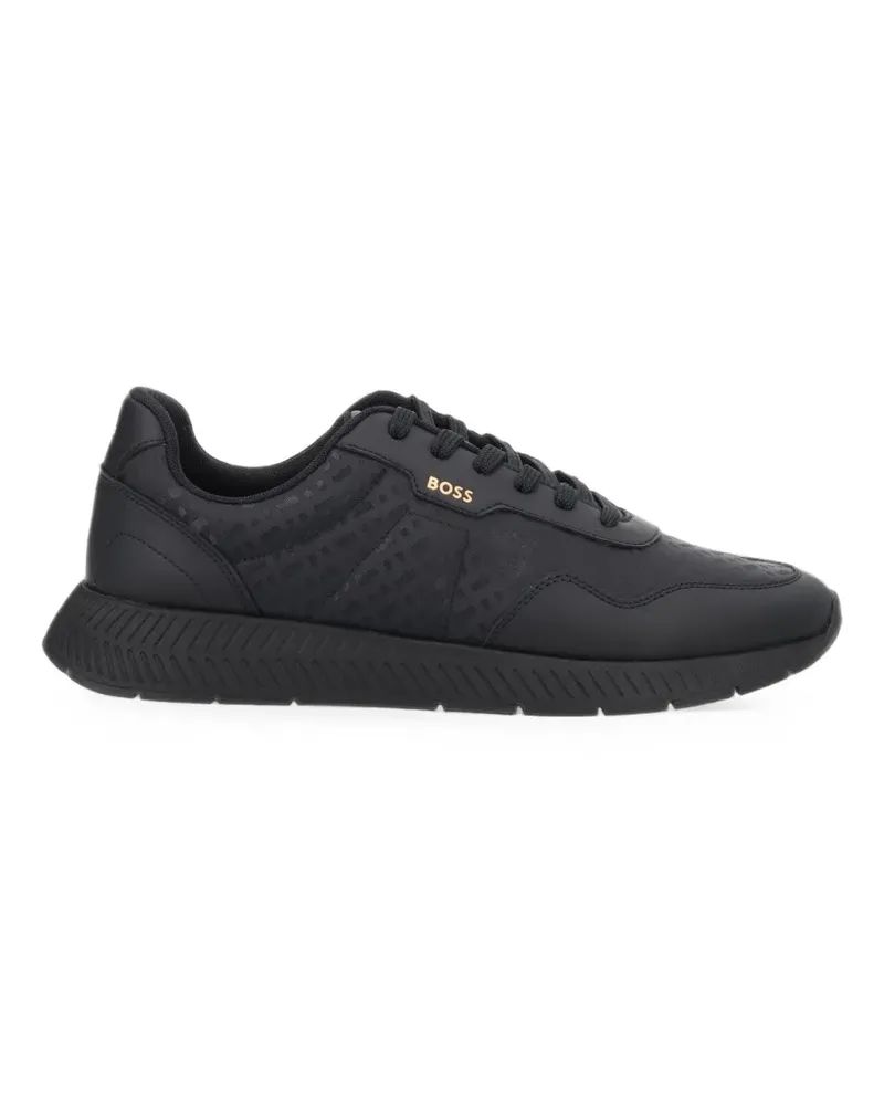 HUGO BOSS logo-print panelled sneakers - Schwarz Schwarz