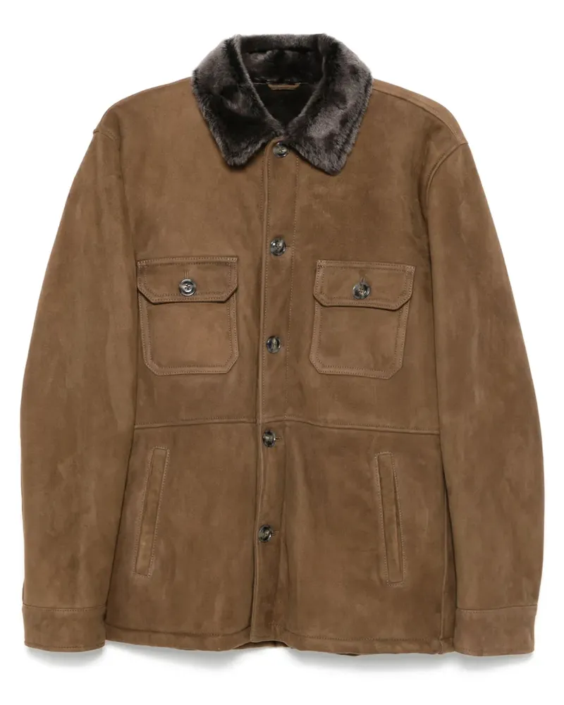 BARBA Jacke aus Wildleder - Braun Braun
