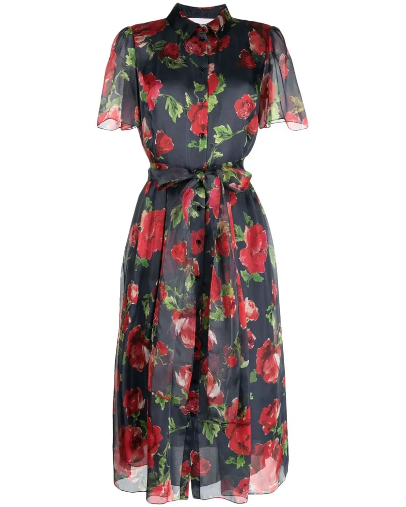 Carolina Herrera New York Hemdkleid mit Blumen-Print - Blau Blau