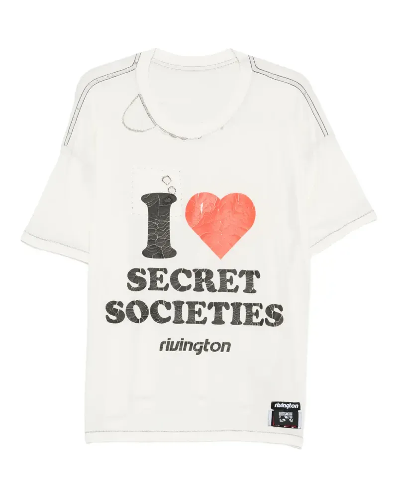 RRR123 T-Shirt mit grafischem Print - Weiß Weiß