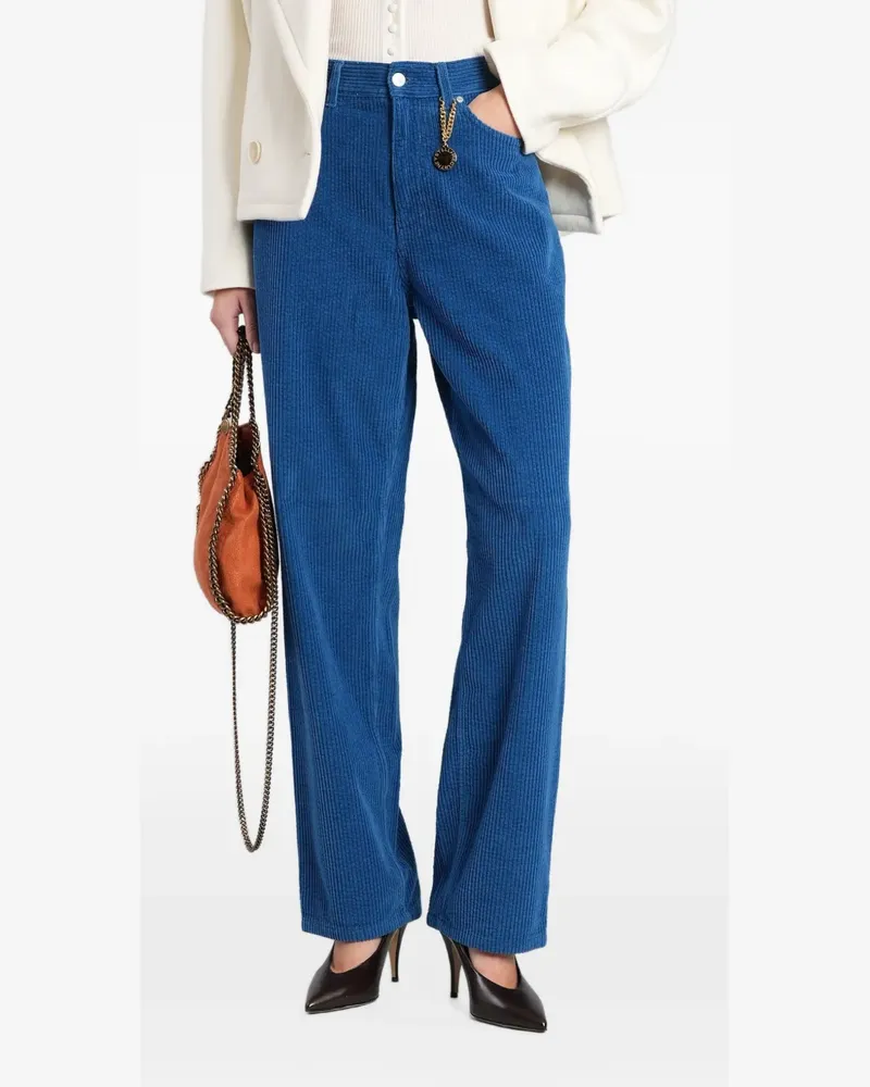 Stella McCartney corduroy-effect straight-leg trousers - Blau Blau