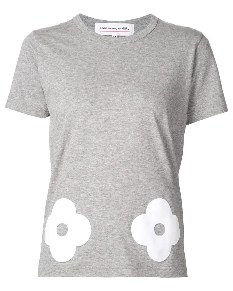 Comme des Garçons T-Shirt mit Blumen-Patches - Grau Grau