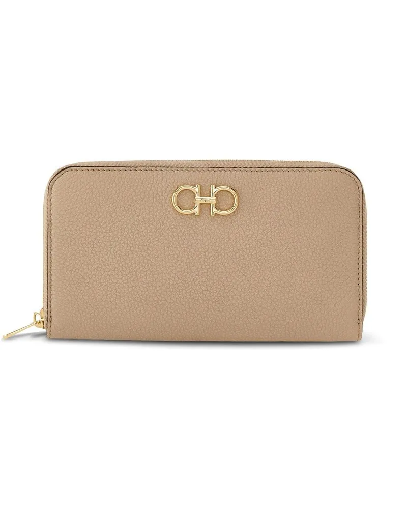 Ferragamo Portemonnaie mit Gancini-Schild - Nude Nude
