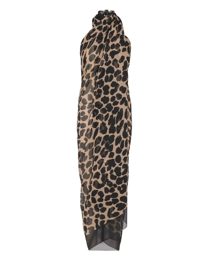 Balmain Kaftan mit Leoparden-Print - Braun Braun