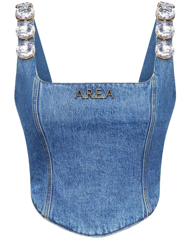 Area Corsage mit Kristallen - Blau Blau