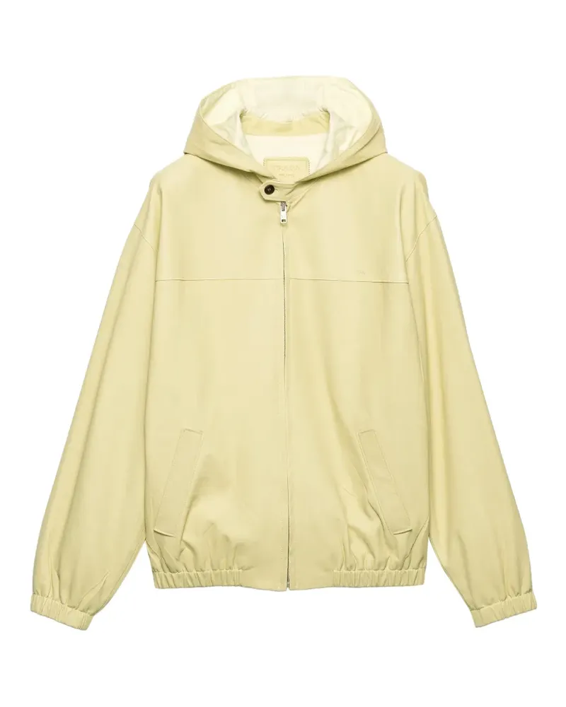 Prada Kapuzenjacke aus Nappaleder - Gelb Gelb