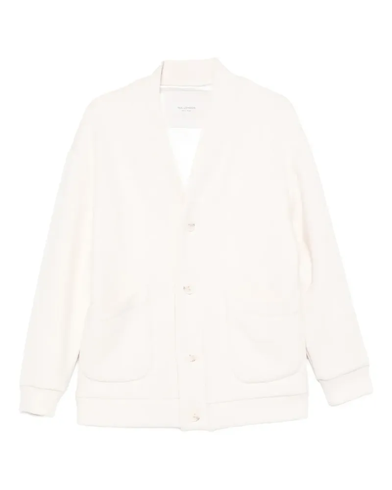 Yes London Cardigan mit V-Ausschnitt - Weiß Weiß