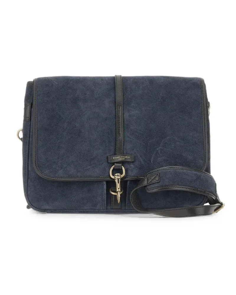 Gianni Chiarini Berlino suede large shoulder bag - Blau Blau