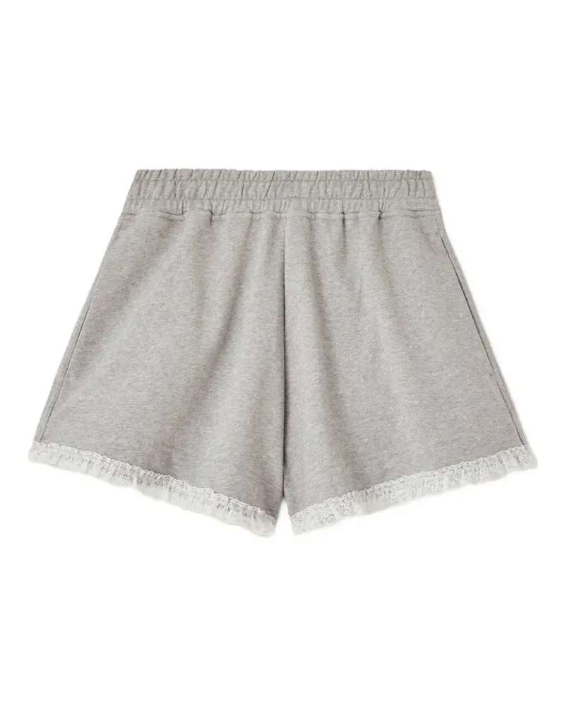 Ganni Shorts mit Spitzenborten - Grau Grau