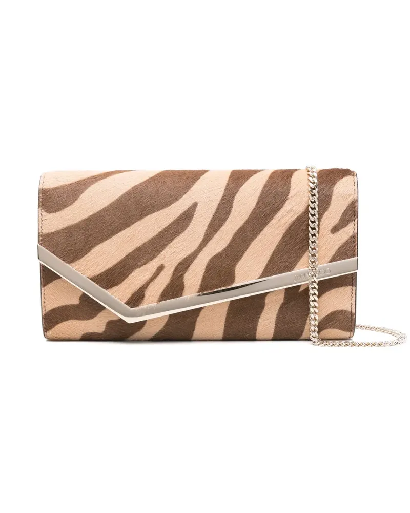 Jimmy Choo Emmie Clutch mit Zebra-Print - Nude Nude