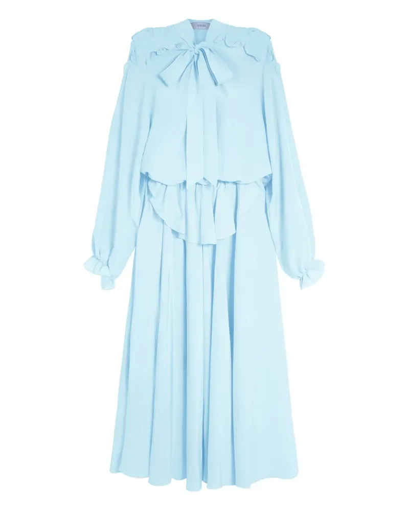ISOLDA Dandara Midikleid mit langen Ärmeln - Blau Blau